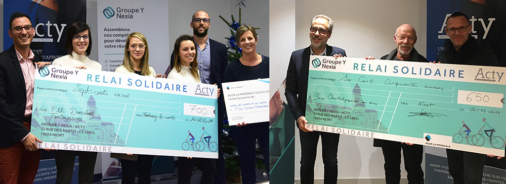 Remise don relai cycliste solidaire - Groupe Y Nexia ACTY AG2R La Mondiale Fontenay-le-Comte Niort